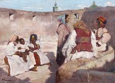 Femmes sur la terrasse, Fez by Joseph Félix Bouchor