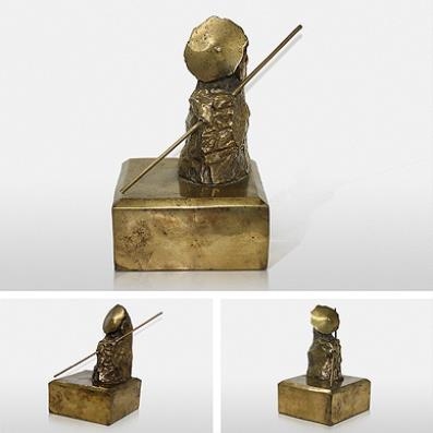 Artwork by Himmat Shah, Man on Moon, Made of Bronze