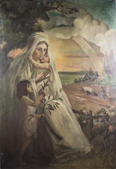 Religious Scene - American Primitive School, 19th Century