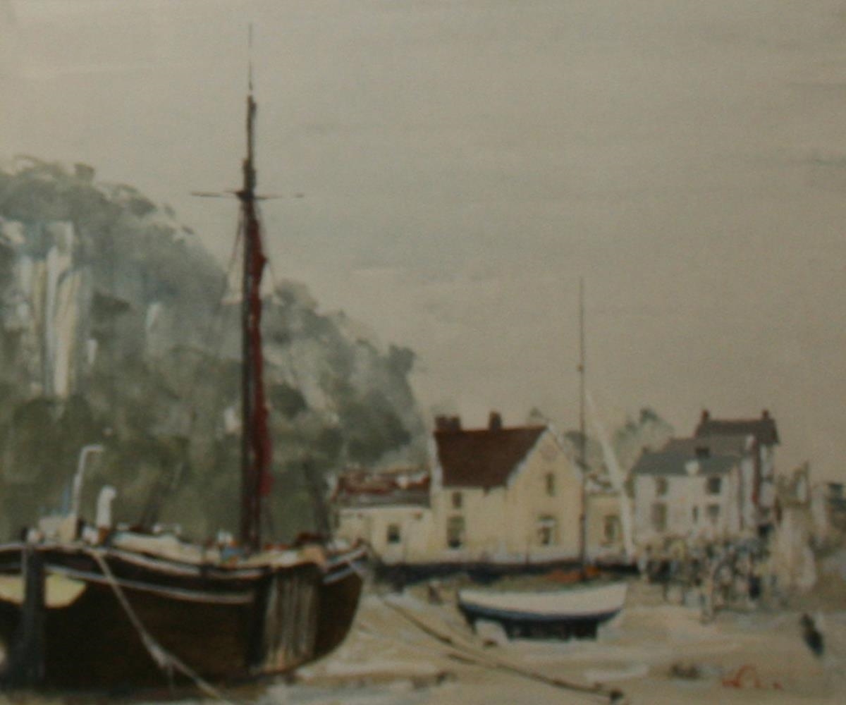 Terence Rudkin | The Butt & Oyster, Pin Mill, Suffolk (1972) | MutualArt