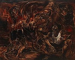 Artwork by Putu Wirantawan, Dialogue Tentang Sapi, Made of oil on canvas