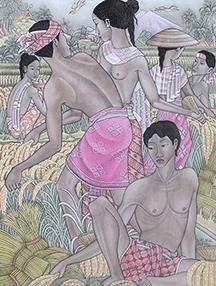 Panen Padi by Dewa Putu Bedil