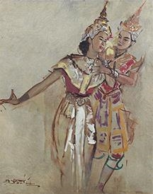 BASUKI　ABDULLAH（バスキ　アブドウラ）、貴婦人像 Basoeki Abdullah | The wedding couple, Basoeki Abdullah and his