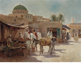 Arab Market - Alexis Auguste Delahogue