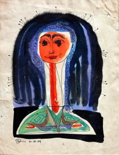 Smiling Woman by Fernando Zóbel, 1954