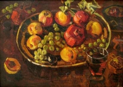 Still Life and Fruit by Nicolaï Gorlov, 1970