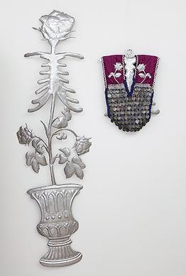 Artwork by Adeela Suleman, Untitled, Made of Metal, coins, beads and fabric