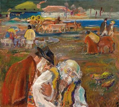 Artwork by Oskar Laske, Der kranke Bauer, Made of Oil on canvas