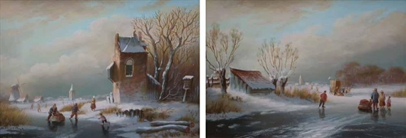 Dutch views with figures skating by J. Meyer