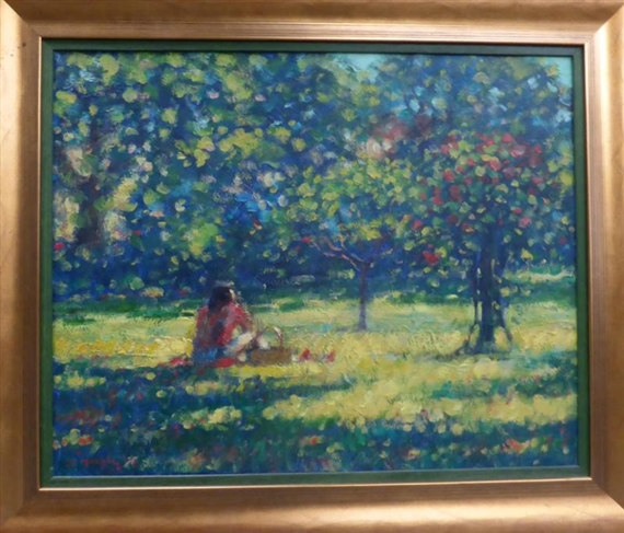 A Rest in the Park, Montpellier by John Mackie, 2006