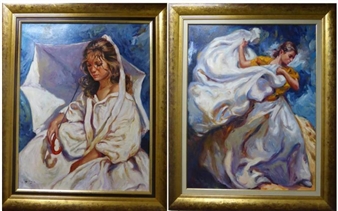 2 Works: Midday Shade; The White Shawl - Jose L. Giner