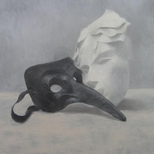 Artwork by David Knight, Death and The Maiden, Made of oil on canvas