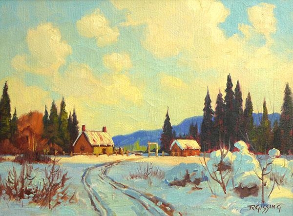 Artwork by Roland Gissing, Canadian ....Winter Sunset, Made of Oil on canvas