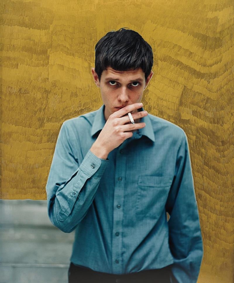 Artwork by Slater Bradley, Factory Ikon, Made of gold marker on chromogenic print