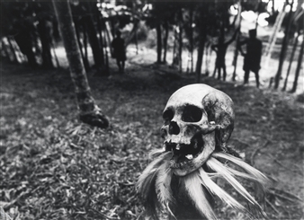 DECORATED ANCESTRAL SKULL, MELAWAI VILLAGE, SEPIK RIVER, PAPUA NEW GUINEA - Chris Rainier