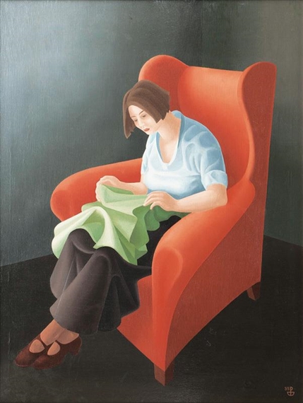Woman in a Red Chair by Peter Dülberg, 1935