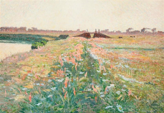 The Lys, Floral Riverside View by Emile Claus, 1893