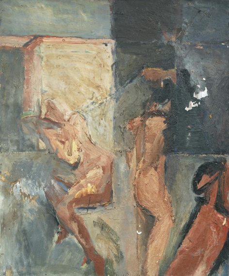 'Three figures in moonlight' by Patrick Procktor