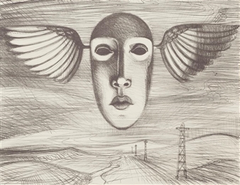 A PAIR: ANGEL MASK & ANOTHER - Keith McIntyre