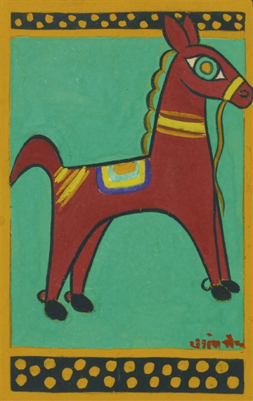 UNTITLED (HORSE) by Jamini Roy