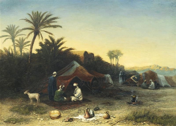 Sundown. Arab Card Players by Paul H. Ellis