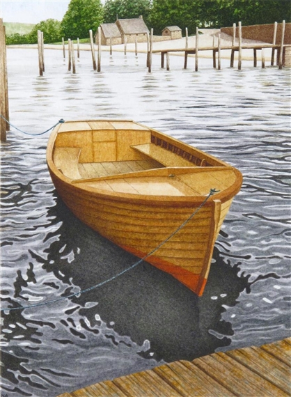 A moored rowing boat by Nigel Ashcroft