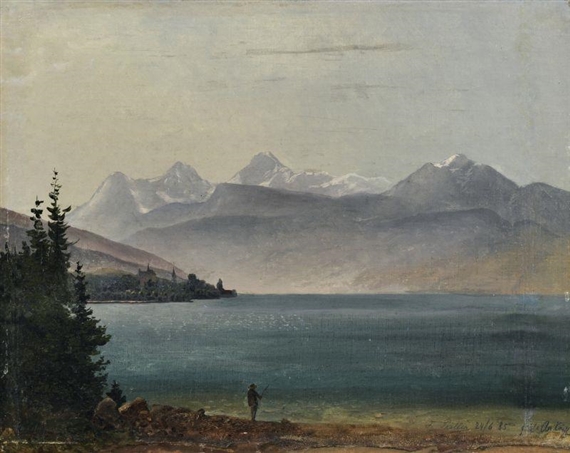 Blick auf den Thunersee mit Interlaken und Eiger, Mönch und Jungfrau by Friedrich Preller the Younger, 1885