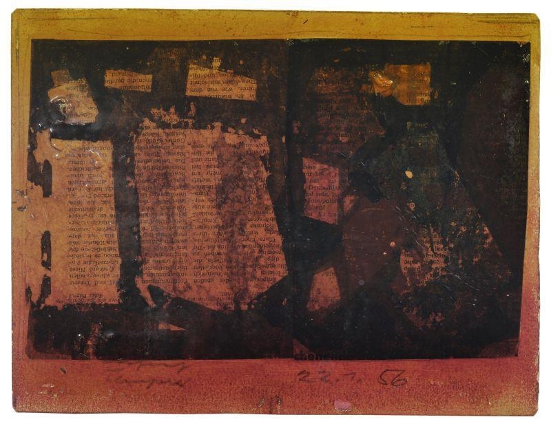 Artwork by Hermann Glöckner, Helle Insel in rotem Grund vor Gelb, Made of Tempera