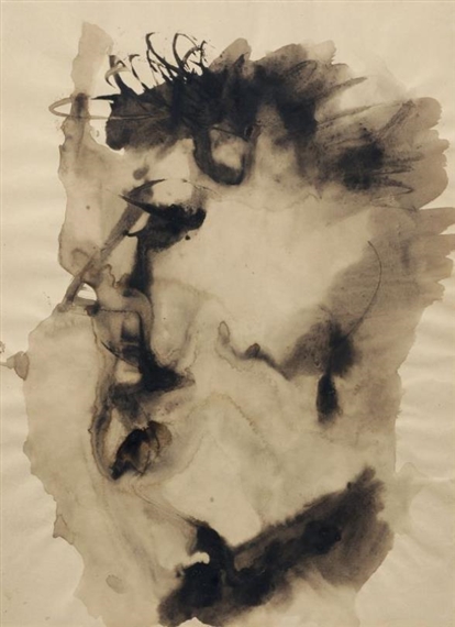 Kopf einer Frau im Profil nach links, mit widerborstigem Kurzhaar