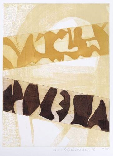 Gelbe und braune Zeichen vor Gelb by Wolfgang E. Biedermann, 2002