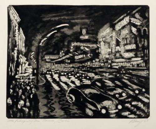 Artwork by Hans Körnig, am Kurfürstendamm, Made of Aquatint etching on laid paper