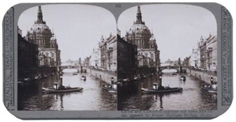 Helbig's Elb-Terrasse  ;Realistic Travels Publishers "Castle and Cathedral opposite old town and canal crossed by Kaiser William Bridge, Berlin - Johann Friedrich Stiehm