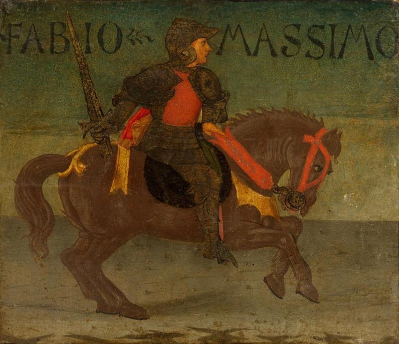 Florentine School 15th Century Lateral Panel Of A Cassone With A Roman Hero Fabius Maximus