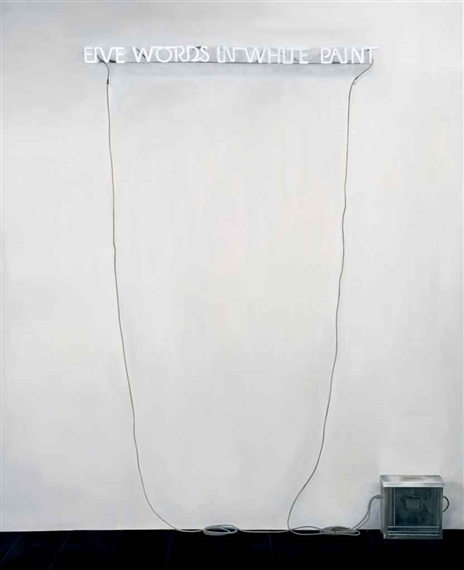 Five Words in White Paint (After Joseph Kosuth) by Annie Cabigting, 2010
