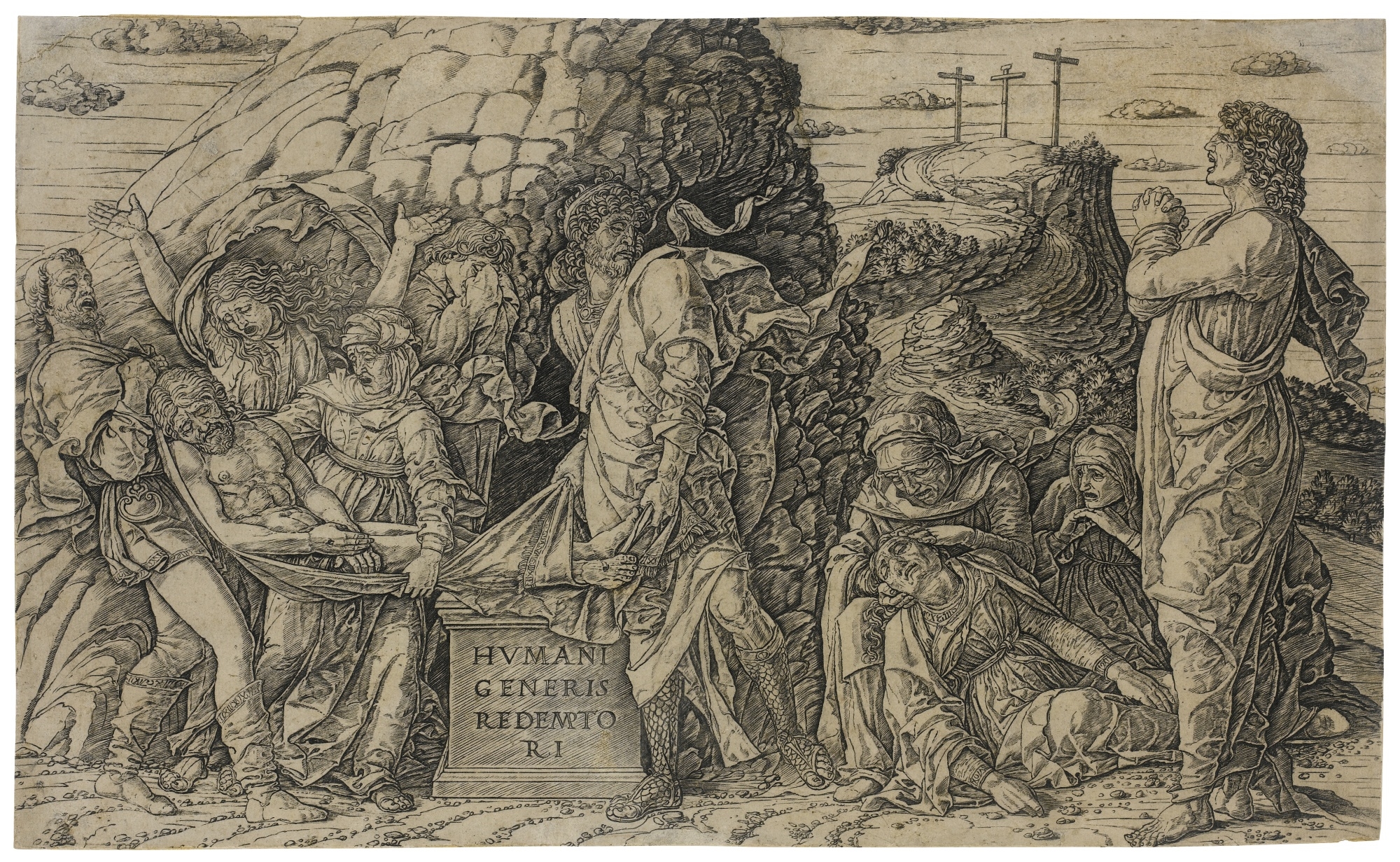 THE ENTOMBMENT (BARTSCH 3; HIND 2; MARTINEAU 39) by Andrea Mantegna, circa 1460