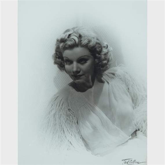 5 WORKS; JEAN HARLOW;  ARTIST IN HIS STUDIO WITH PHOTOGRAPH COLLECTION; CONTACT SHEET OF ACTORS; “PORTRAITS OF THE THIRTIES” (POSTER DESIGN FOR THE EXHIBIT HELD AT THE MUSEUM OF MODERN ART, NEW YORK, AFTER DEC. 5TH .’80”, TWO COPIES, ONE WITHOUT LETTERING.) by Ted Allan