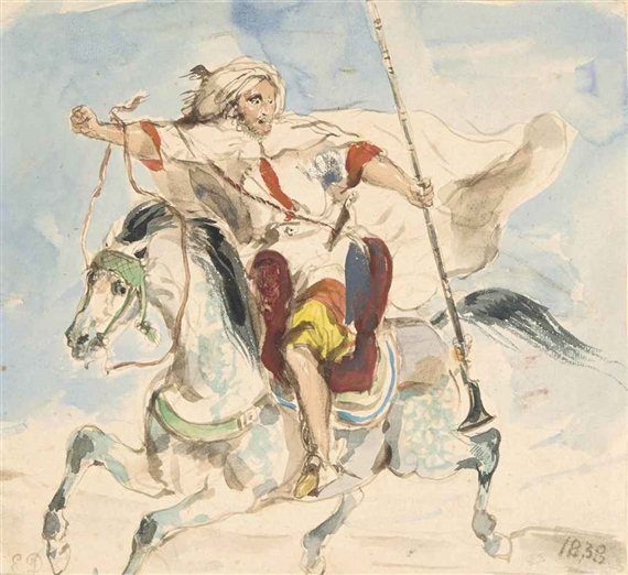 Cavalier arabe à cheval by Eugène Delacroix, 1838