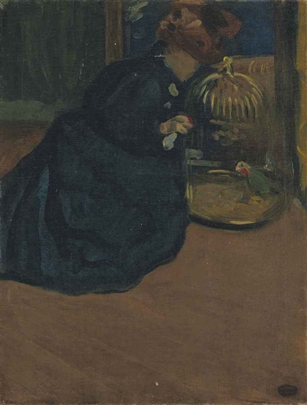 Femme au perroquet by Mary Cassatt, 1898