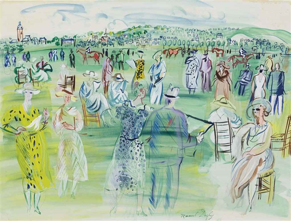 Les mannequins de Poiret à Deauville by Jean Dufy, 1941