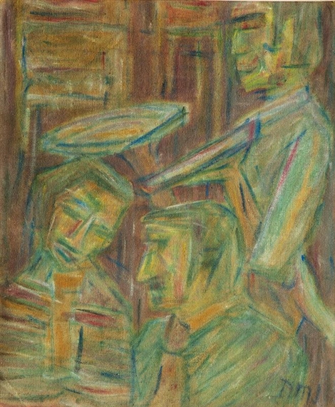 Waiter and Guests by Dorothea Maetzel-Johannsen