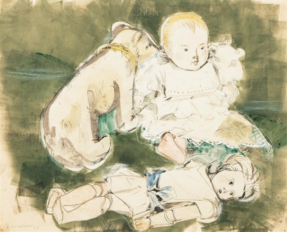 Two Dolls and a Teddy Bear