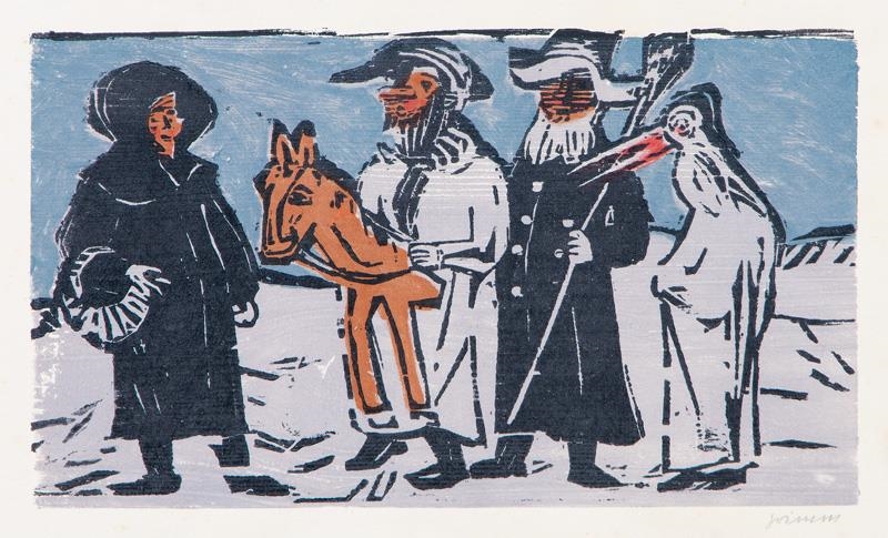 Artwork by Willem Grimm, Carnival, Made of Woodcut in colours