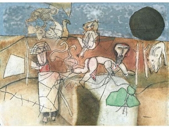 Composition with Goat - Louis Maqhubela