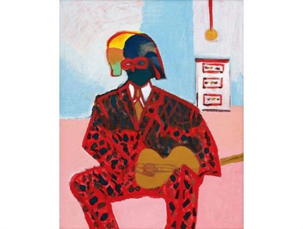 Artwork by Robert Hodgins, Harlequin Entrepeneur, Made of Oil on canvas