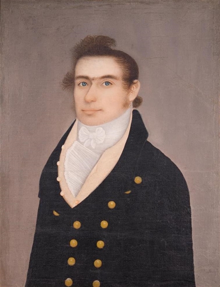 Folk Art Portrait of a Gentleman by South American School, 18th Century, 18th century