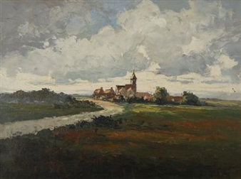 Edward M Reid American Artist Landscape Oil Painting 18 x 24