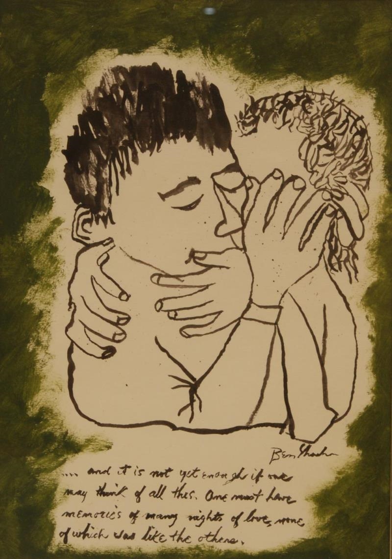 Ben Shahn | Depicting a kiss with a poem | MutualArt
