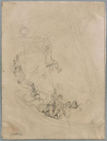 Etude présumée pour 'Le Naufrage de Don Juan' by Eugène Delacroix