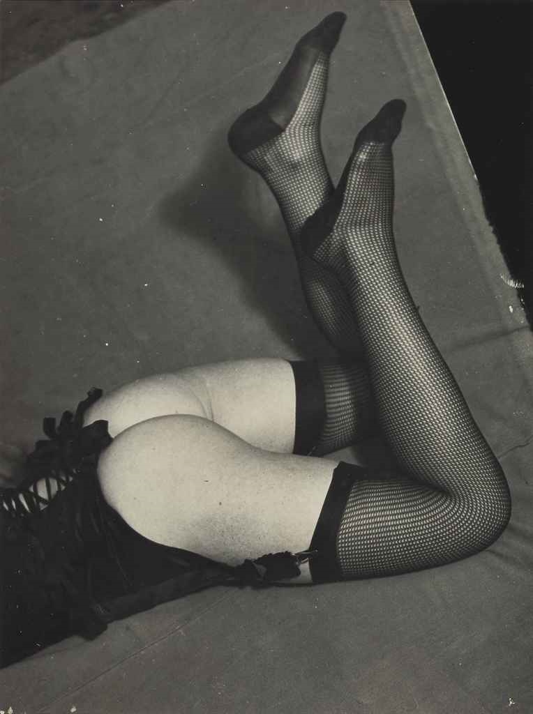 Brassaï  Female Model in Net Stocking and Leather Panties (1932c