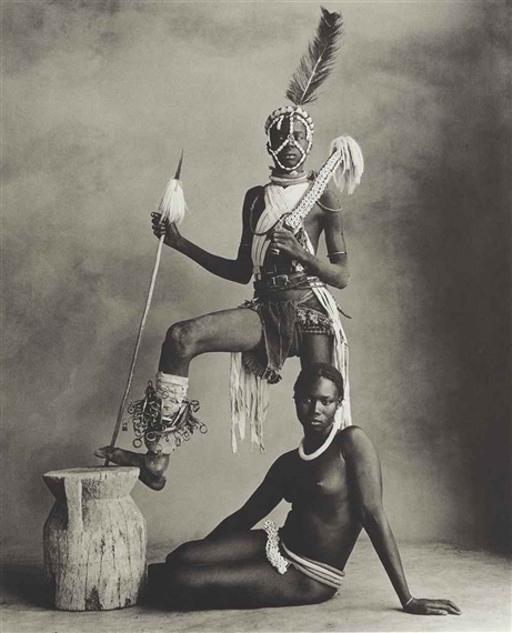 Cameroon, Standing Warrior, Seated Girl